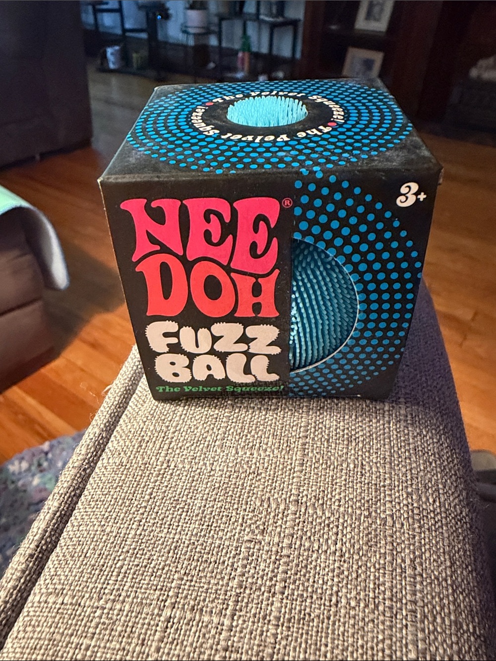 NeeDoh Fuzz Ball Velvet Squeeze Toy - Blue